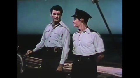 CIRCA 1947 - In this adventure movie, a sailor is stunned to discover women's hosiery on board.