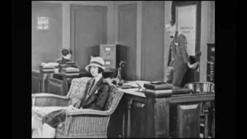 CIRCA 1926 - In this silent comedy, a lawyer's bashful clerk is introduced.