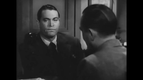 CIRCA 1941 - In this mystery movie, a detective asks for details on a case.
