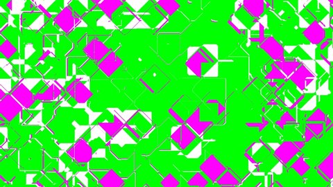 VJ Simple Abstract Tile Square Pink Green Background 2d render loop