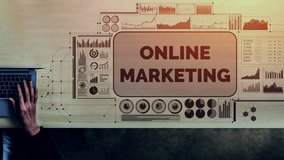 Digital Marketing Technology Solution for Online Business conceptual - Graphic interface showing analytic diagram of online market promotion strategy on digital advertising platform via social media. - Powered by Shutterstock - Get 15% off with code: PIKWIZARD15