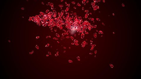 diamond heart particle crash animation	