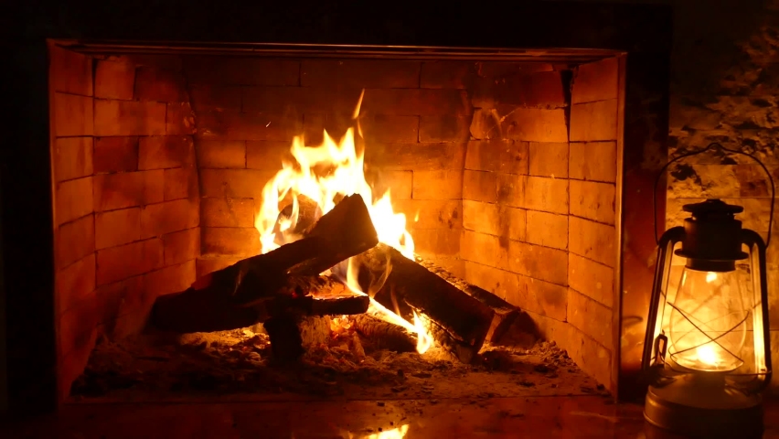 Fireplace Sounds and Oil Lamp  Royalty-Free Stock Footage #1088939683
