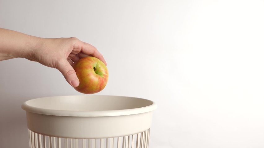 Overdue apples are dumped in landfills for processing and disposal