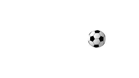 Side on view of a 3D soccer ball rolling from left to right. Standard football in a continuous roll perfect for sports advertising. 4K