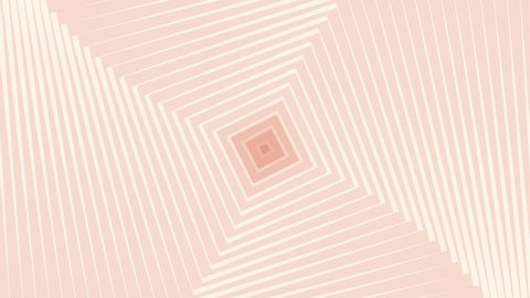 Abstract square digital geometric tunnel background. 4K futuristic sparkling animation pattern that moves forward with beige and peach colors. Technology and cyber concept with copy space