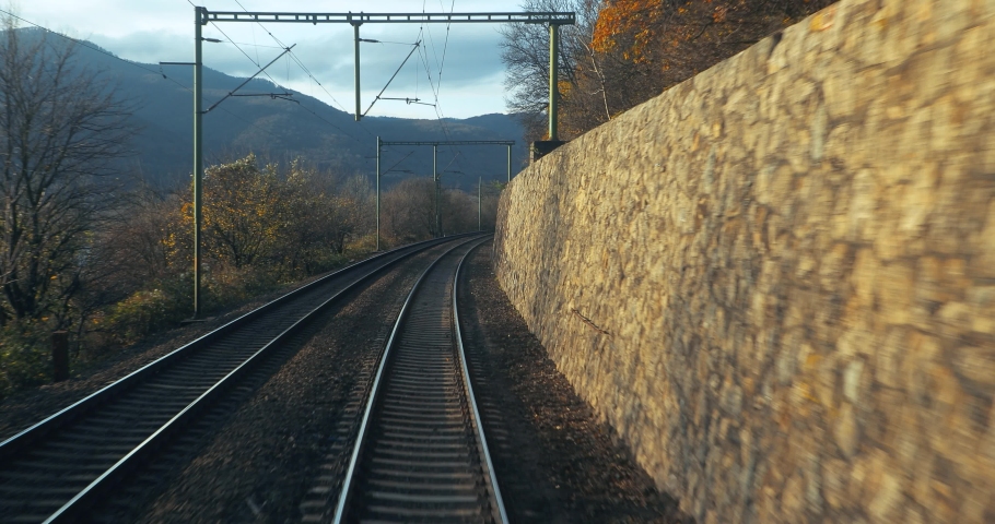 Train journey point of view from driver's view