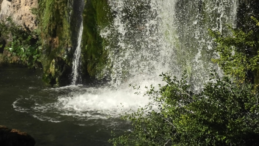 close up on Proscansko Lake or Proscansko Jezero. At the Plitvice Lakes National Park of Croatia. Natural park with lakes and waterfalls in Lika region. UNESCO World Heritage site.