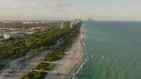 Aerial forward over Miami Beach, Florida