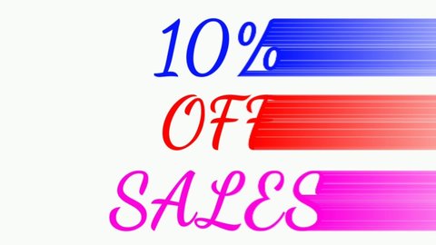 10 percent off sales business discount sticker icon slide white background
