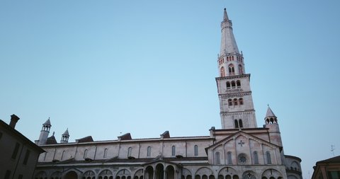  cathedral of Modena at sunset time lapse 