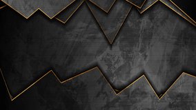 Luxury golden and black grunge geometric abstract broken motion background. Seamless looping. Video animation Ultra HD 4K 3840x2160