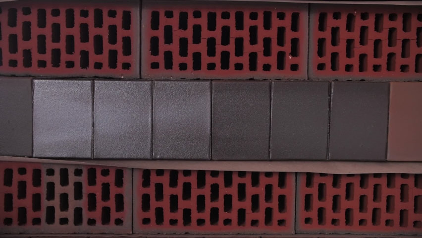 pallets with bricks, building materials