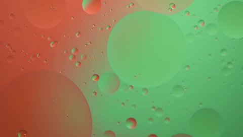 An image of an abstract background, multicolored oil droplets floating on water. futuristic background of their round droplets moving chaotically