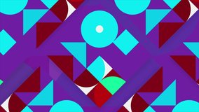 Geometric pattern with seamlessly looping circles, squares, and triangles. Motion. Modernist abstract background in purple and blue tonesGeometric pattern with seamlessly looping circles, squares, and - Powered by Shutterstock - Get 15% off with code: PIKWIZARD15