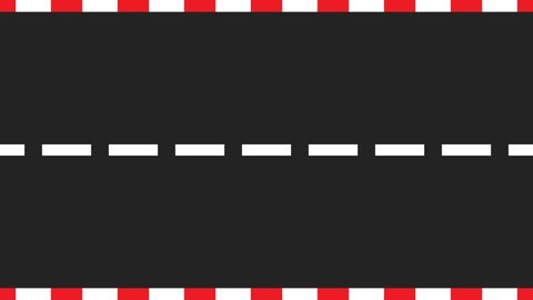 Moving Road Animation, Race Track Moving Animation from Top View, 2D Horizontal Race Road Animation for Games, Music, Videos, Race Road Animation