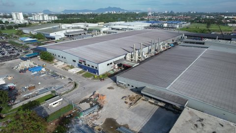 Kuching, Sarawak Malaysia - April 7th 2022: The Samajaya Light Industrial Zone where all the major electronics, solar and semiconductor plants are located