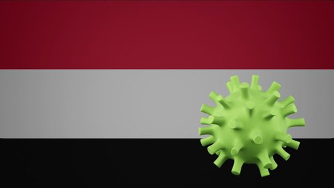 3D animation of Monaco flag waving in the wind on background. 3d rendering animation the disappearance of the covid virus, the end of the epidemic