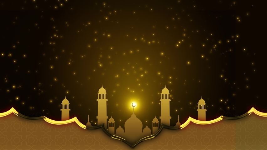 4k Shining sparkles Ramadan Kareem Islamic eid festival glowing lamps and Lantern Greeting Celebration abstract background. Islamic eid al-adha, eid qurban, id-ul-fitr, Al-Hijra, Hajj. | Shutterstock HD Video #1089010479