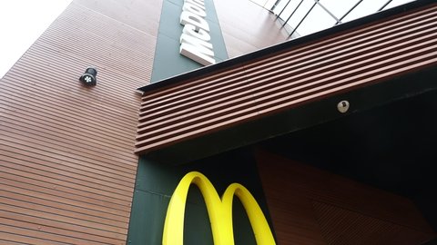 Belarus,Minsk,2022. logo brand restaurant company McDonald's