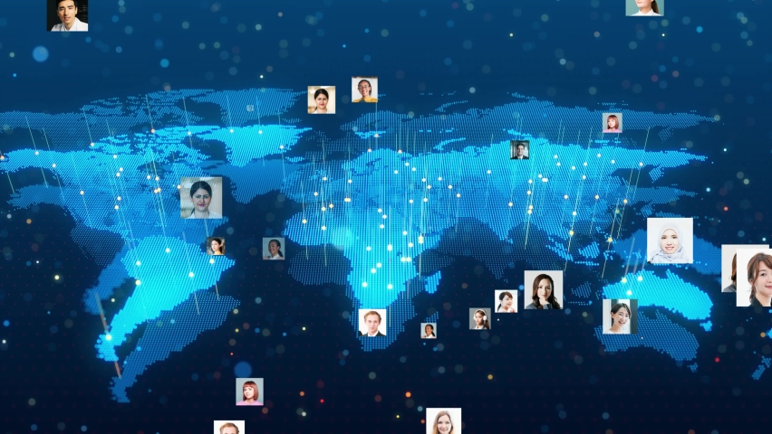 Global communication network concept. Social media. Worldwide business. | Shutterstock HD Video #1089019505