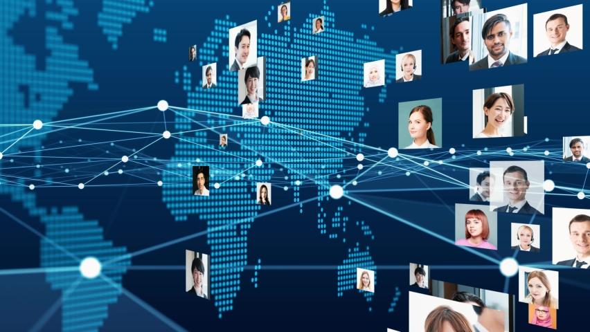 Global communication network concept. Social media. Worldwide business. | Shutterstock HD Video #1089019537