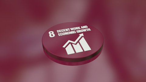 8 Decent Work and Economic Growth The 17 Global Goals Circle Badges Icons Background Concept