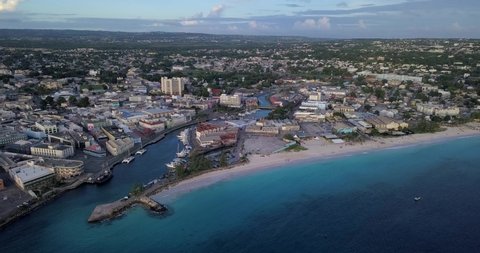 Aerial view of downtown Bridgetown, Barbados