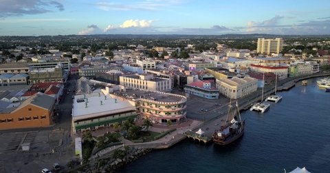 Aerial view of downtown Bridgetown, Barbados