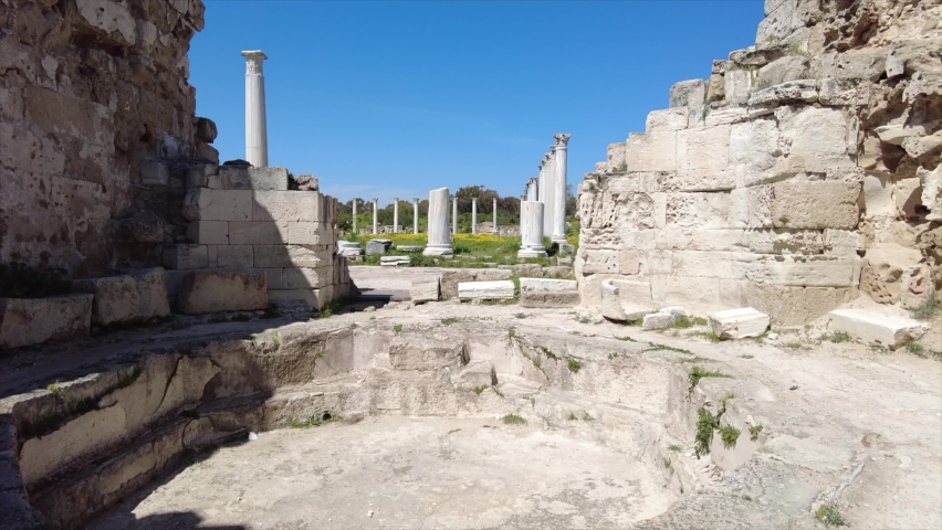 Salamis is an ancient Greek city-state on the east coast of Cyprus, at the mouth of the river Pedieos, 6 km north of modern Famagusta. 