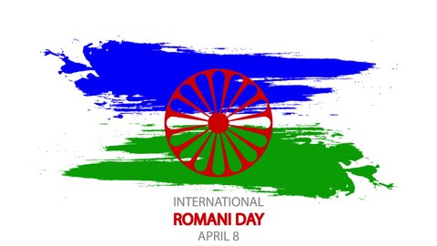 International Romani Day flag April 8, art video illustration.