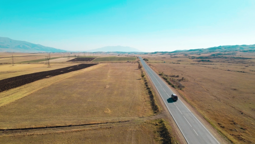 long highway across rural fields Stock Footage Video (100% Royalty-free ...