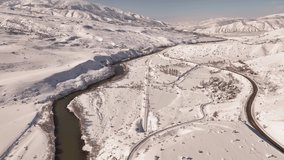 Winter Season in the Drone Video, Erzincan Turkey