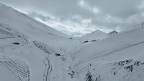 Winter Season in the Palandoken Mountain Drone Video, Erzurum Turkey