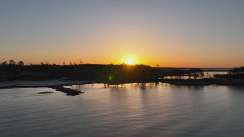 Sunrise over Lake Pontchartrain in Mandeville, Louisiana