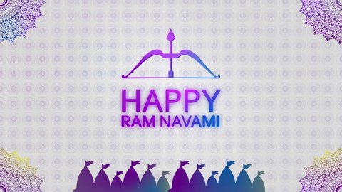 Ram Navami 2022 wish with floral background and 3d text
