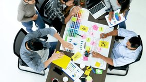   team group of businesspeople Present meeting conference room brainstorming business graph, chart. Multicultural Teamwork collaborate business team meeting together trust partner - Powered by Shutterstock - Get 15% off with code: PIKWIZARD15