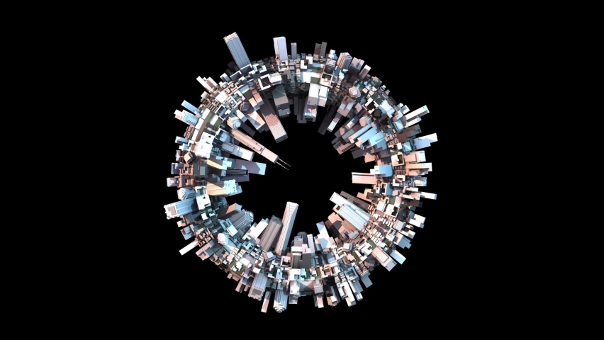 3d city render motion graphic background abstract video animation