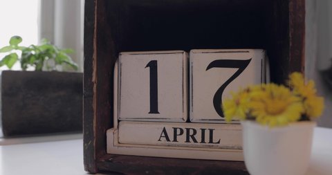 17 april calendar on top of a kitchen table with coltsfoot 