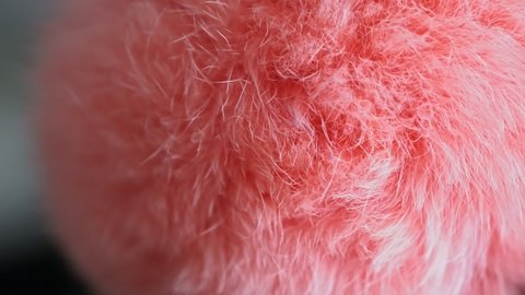 Pink soft plush fur round background