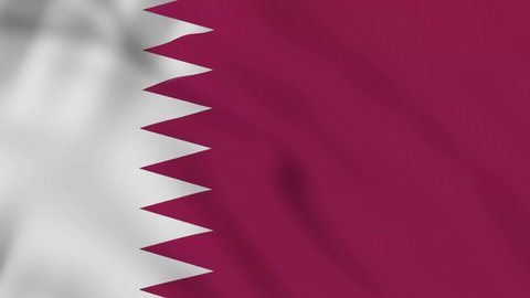 Qatar flag waving in slow motion. Introduced using formal design and colors. In full 4K resolution.
