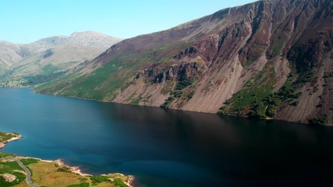 Drone Aerial Of Wast Water Lake, Lake District, Cumbria