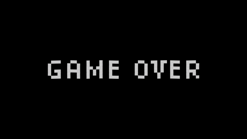 Glitching Game Over text animation on a black background Royalty-Free Stock Footage #1089085397