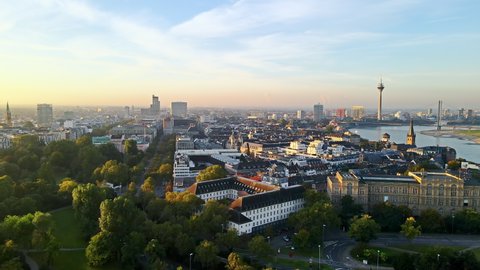 An early summery and warm morning over Düsseldorf