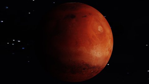 planet mars in space. planet cinematic footage. mars rotating in slow motion