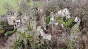 Aerial video of the ruined village called 