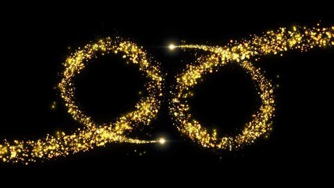 4K 3D Golden glitter sparkling Magic lights. sparkle on black background Green Screen. Intro animation Birthday, Anniversary, new year, event, Christmas, Festival, Diwali, logo reveals trail.