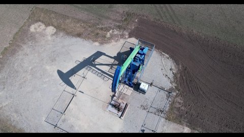 Overhead shot of a oil pump jack