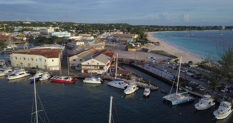 Aerial view of downtown Bridgetown, Barbados	