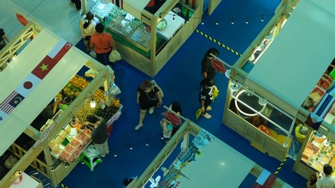 Bangkok, Thailand - April 3, 2022 : Asean street food fair, street food thai vendor bangkok thailand, in the mall.